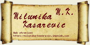 Milunika Kašarević vizit kartica